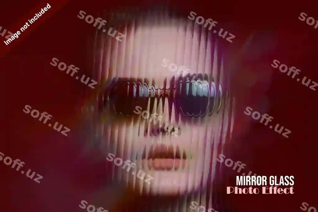 Ko'zgu oynasi foto effekti fotoshop shabloni | Mirror glass photo effect photoshop template