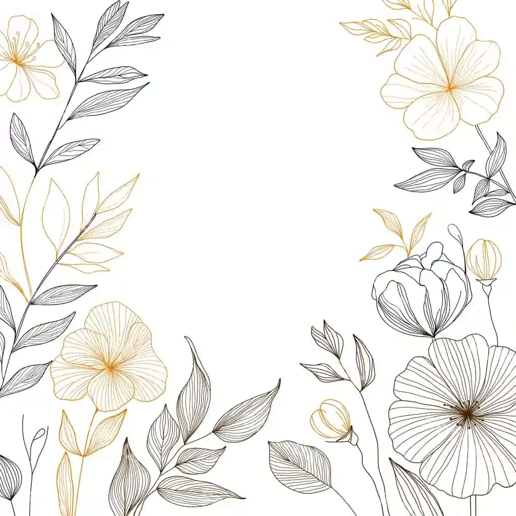 Gulli dizayn gullar yaproklari bilan oq fon | Floral design with flowers leaves white background
