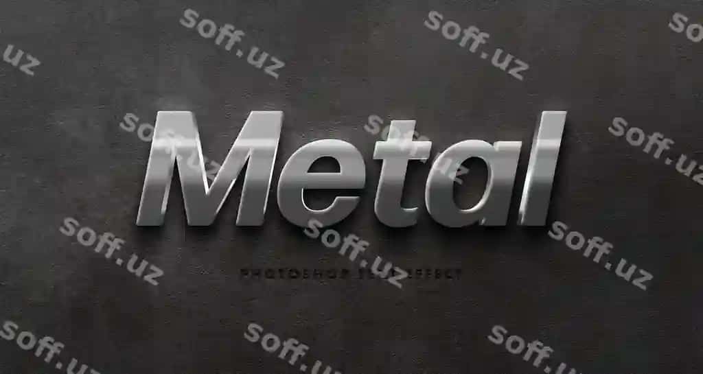 Kumush metal matn efekti shabloni | Silver metal text effect template
