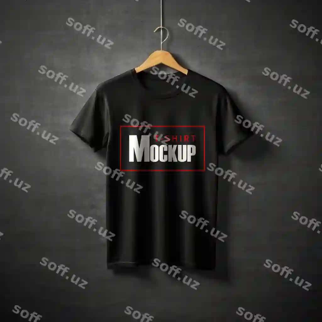 Qora futbolka namuna shabloni | Black tshirt mockup template