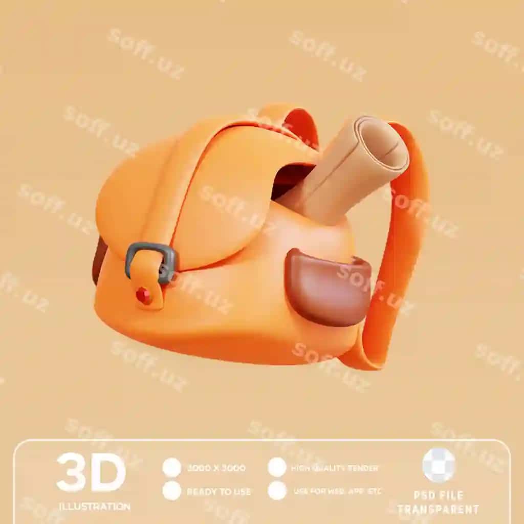 Psd rucksak 3d illustratsiya | Psd backpack 3d illustration