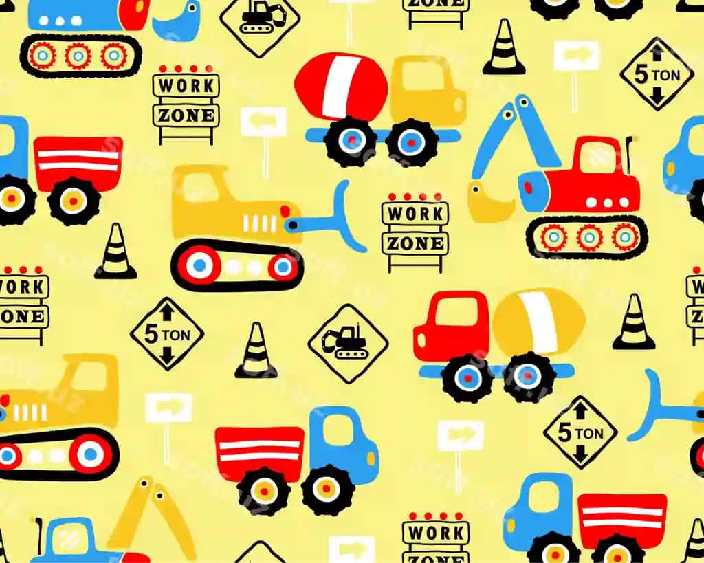 Choksiz naqshli vektorli sanoat transport vositalari multfilmi | Seamless pattern vector industrial vehicle cartoon