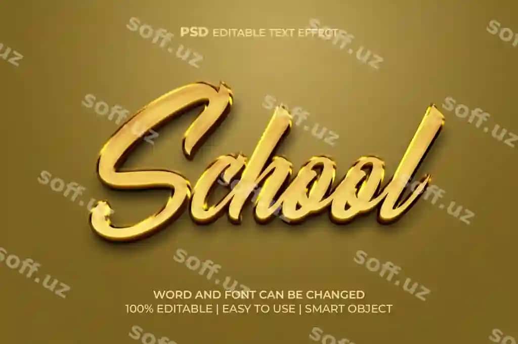 Maktab 3d matn effekt | School 3d text effect 2