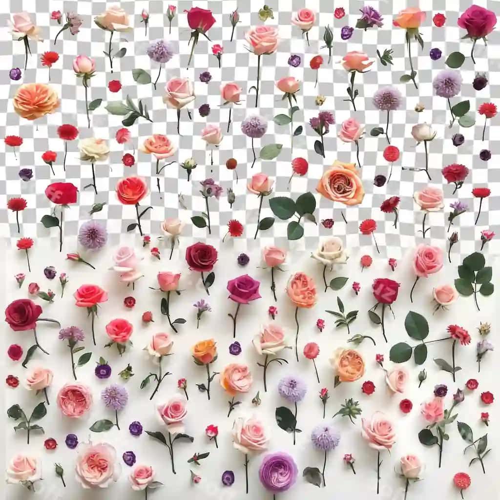 Rangli namoyish gullar so'zlar bahor pastki | Colorful display flowers words spring bottom