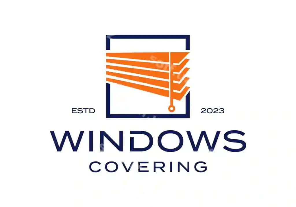 Oyna jadvalli qopqog'liq logotip ikonka vektor dizayn shabloni | Window blind covering logo icon vector design template