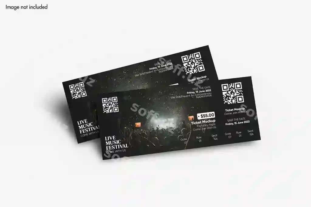 Sovuq chipta prototipi | Event ticket mockup