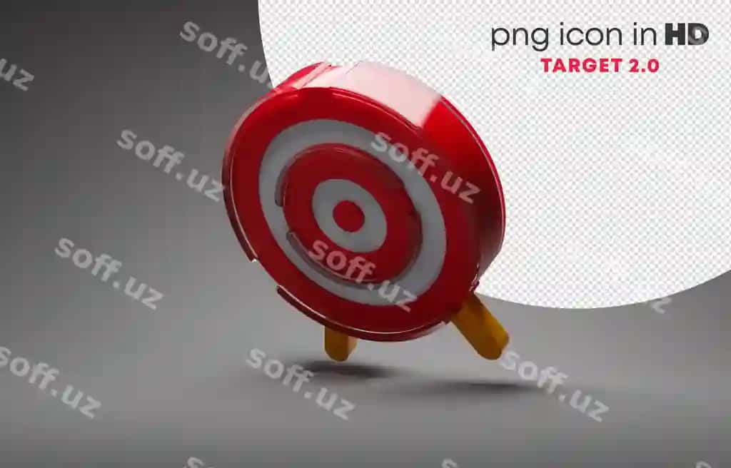 3D ikonka shaffof fonda target 2 0 chap pastga | 3d icon with transparent background target 2 0 left down