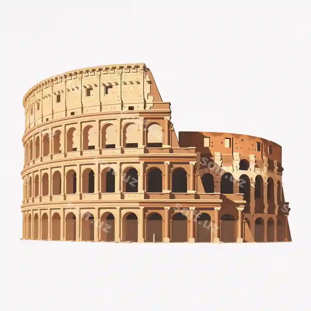 Qadim Rim Kolosseumi illustratsiyasi | Ancient roman colosseum illustration