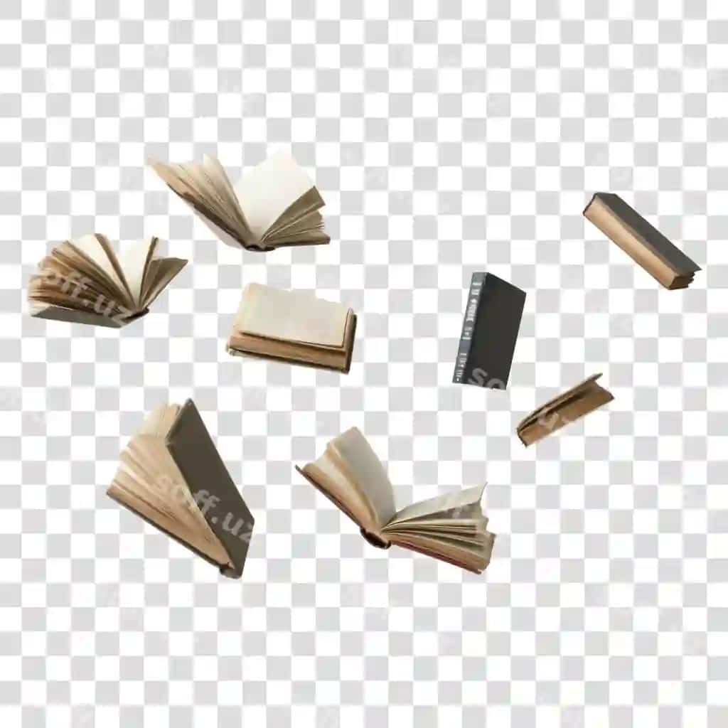 Png haqiqiy kitoblar suzuvchi sahifalar nashri | Png real books floating pages publication
