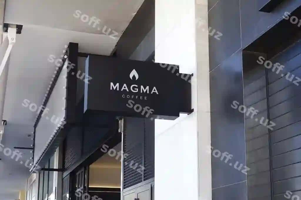 Logotip namuna qahvo qora asibli belgi | Logo mockup coffe black hang sign