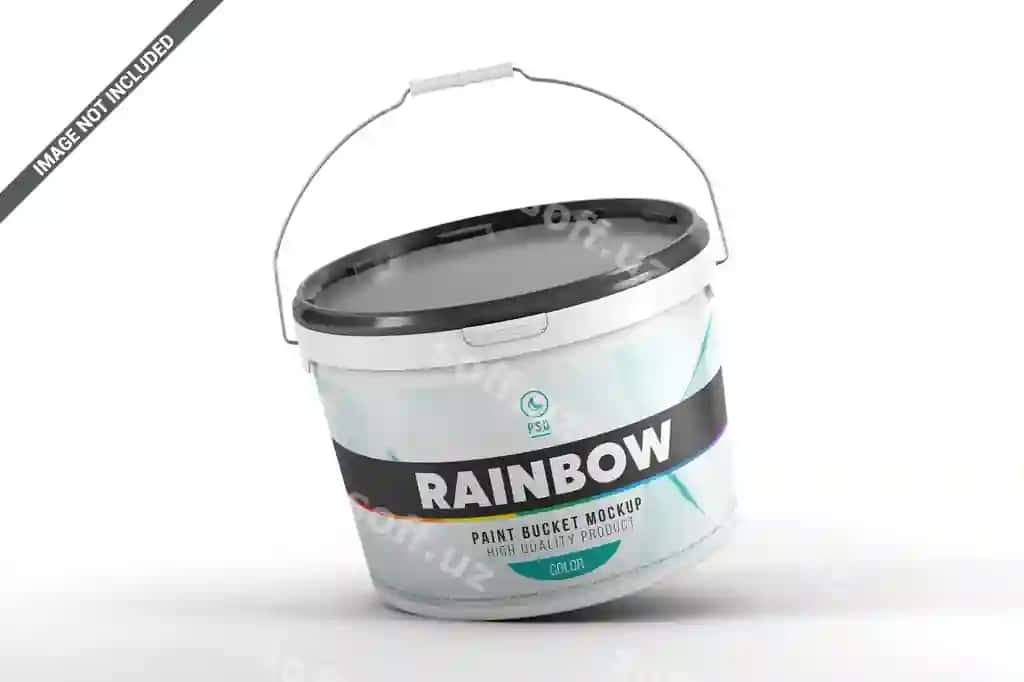 Gravitatsiyaviy bo'yoq chelak maketi | Gravity paint bucket mockup