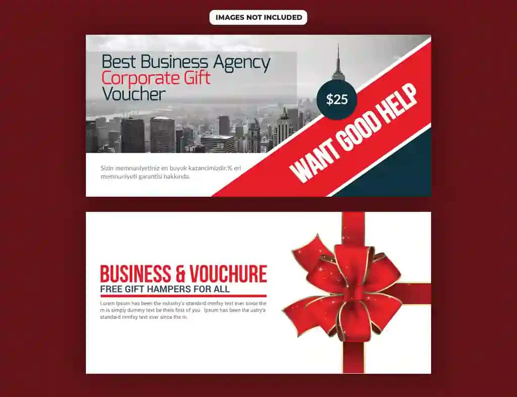 Zamonaviy biznes agentligi korporativ sovg'a vaucheri | Modern business agency corporate gift voucher