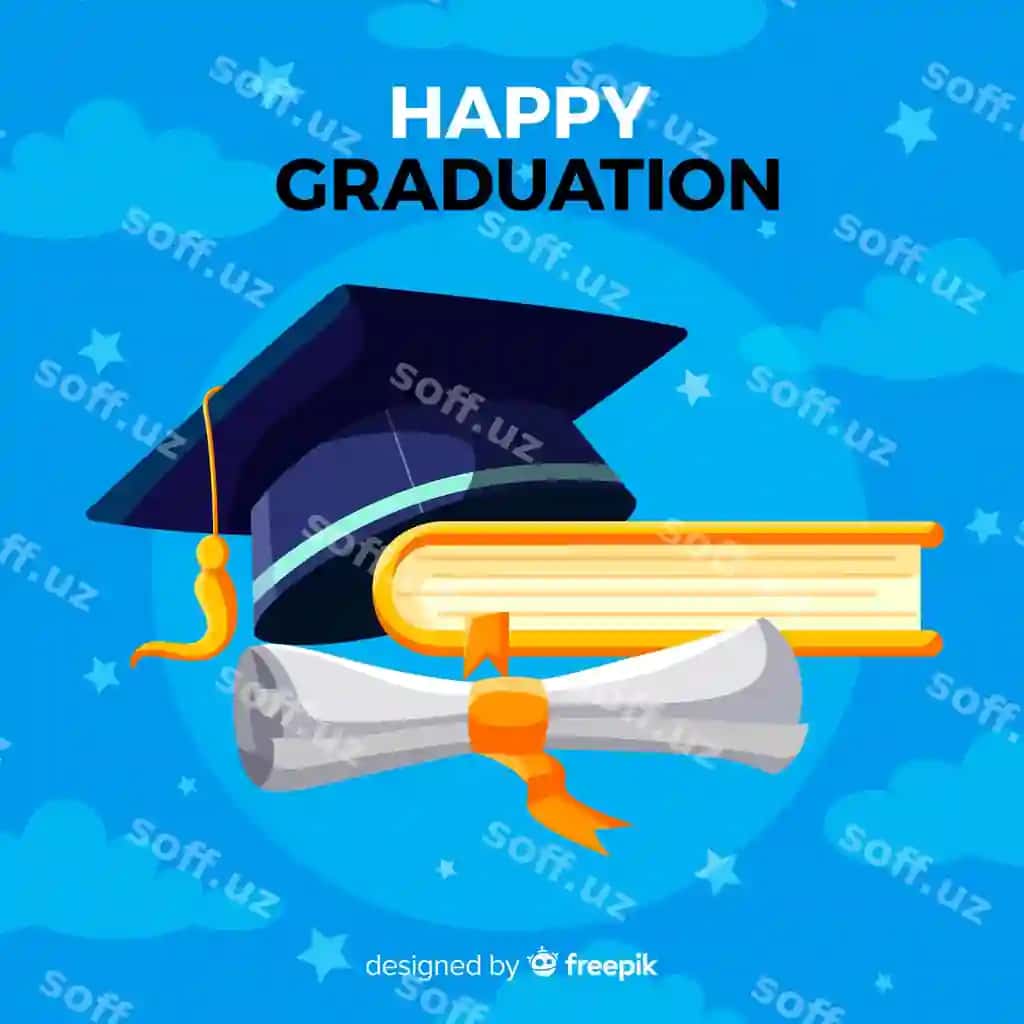 Klassik bitirish kontseptsiyasi plat dizayn bilan | Classic graduation concept with flat design