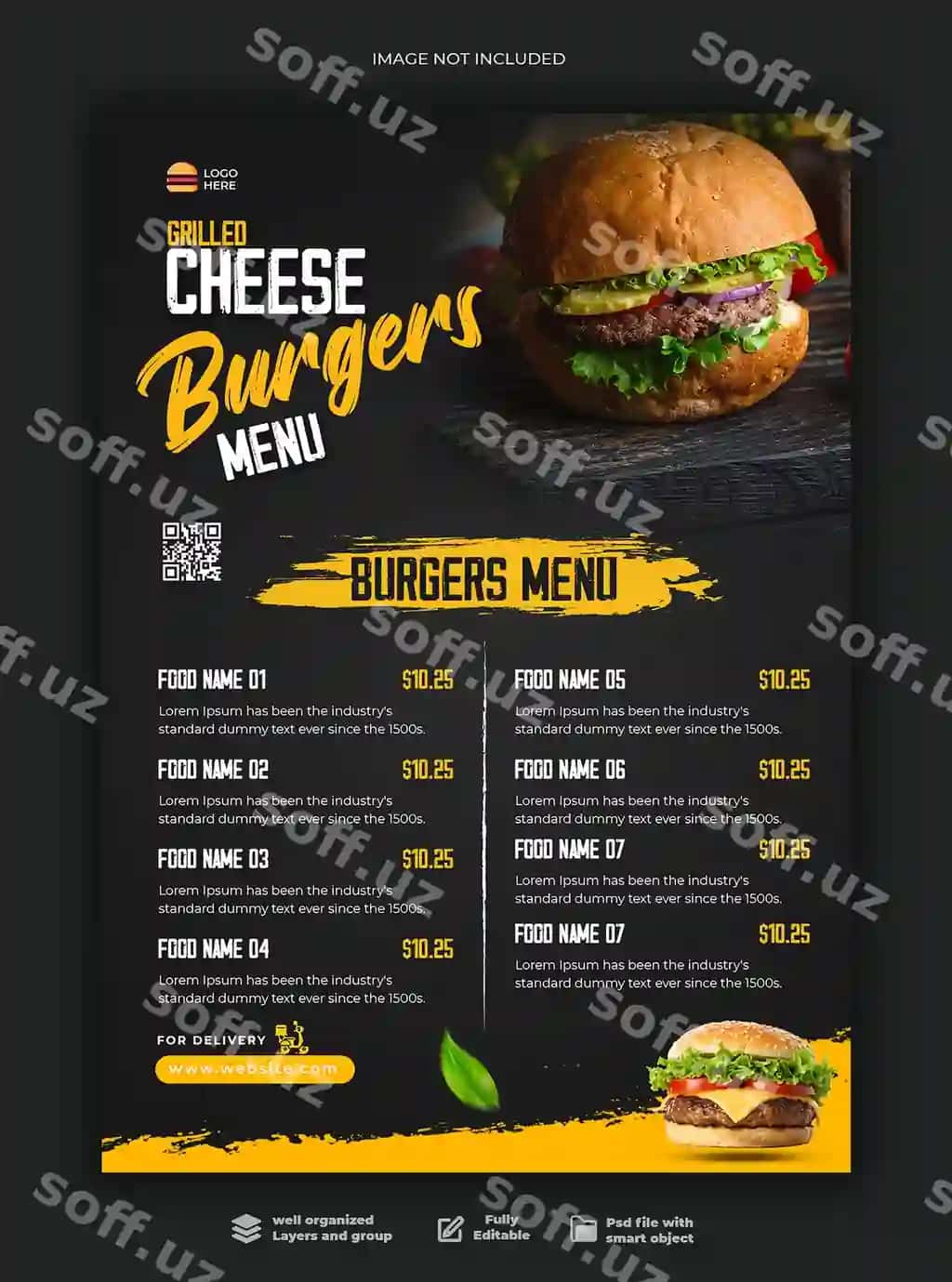 Maxsus ovqatlar menyusi restoran plakat shabloni | Special food menu restaurant poster template 2