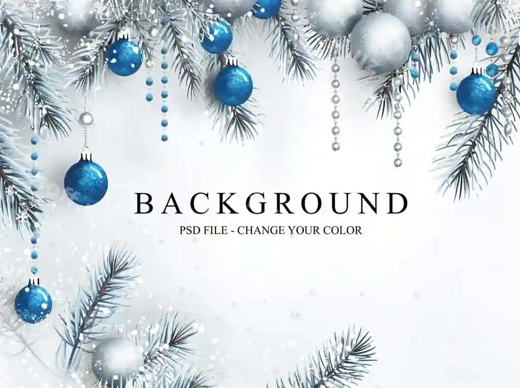 Nukhavoy Yul orqa fonda darcha bilan Yul sharqlari qor | Elegant christmas background with branches christmas balls snows