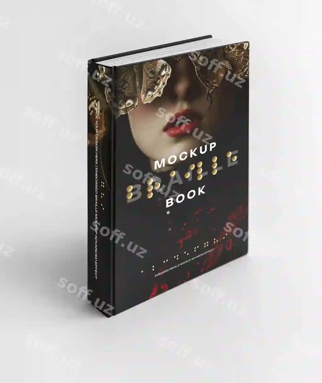 Braille kitobi ichki mockup | Braille book indoors mockup