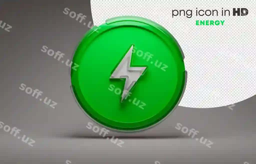 Shaffof fon energiyasiga ega 3D belgisi | 3d icon with transparent background energy