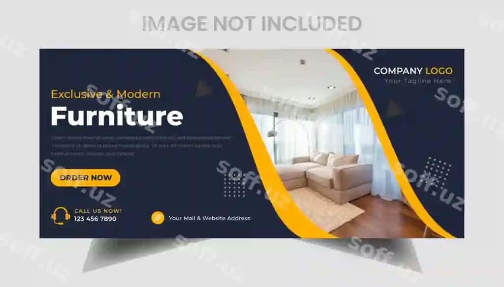 Mebel Facebook muqova sahifasi shabloni | Furniture facebook cover page template