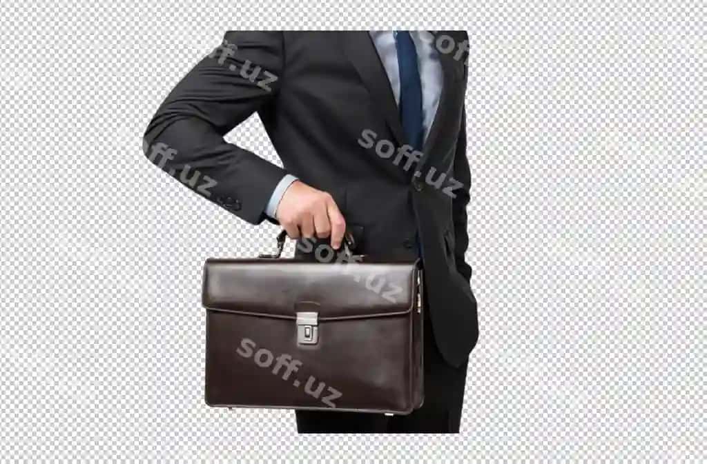 Biznes professional xoldingida silliq charm portfel tayyorlanmoqda | Business professional holding sleek leather briefcase preparing