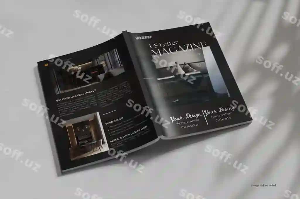 US Letter magazin muqaddima namunasi | Us letter cover magazine mockup