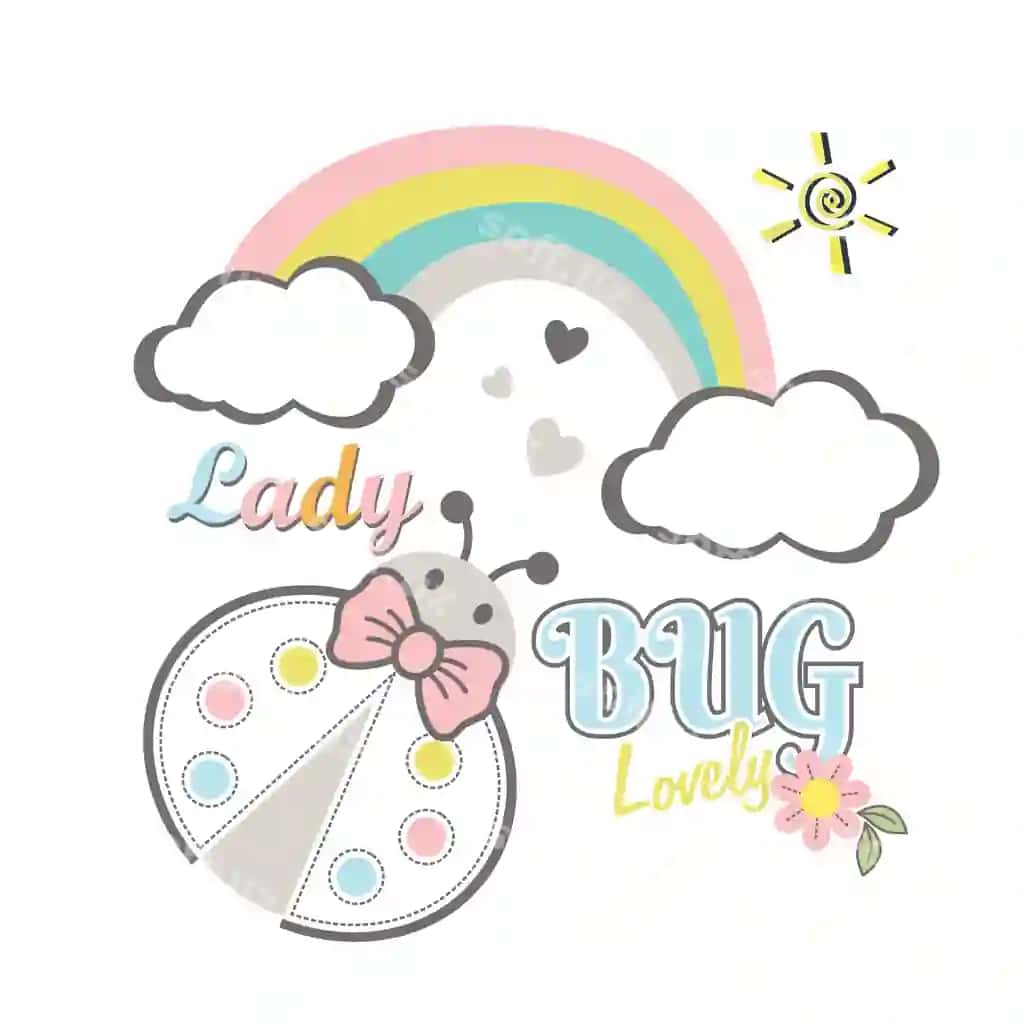Chiroyli chigil gul bogʻi vektor illustratsiyasi | Cute beetle flower garden vector illustration