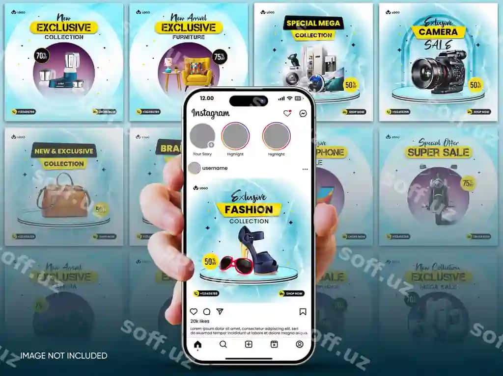 Ijtimoiy tarmoqlar post shabloni facebook instagram karusel shabloni | Social media post template facebook instagram carousel template