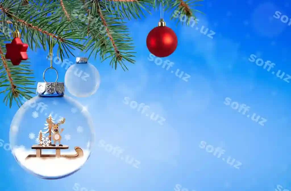 Yul sharllari ko'k orqa fonda Yul orqa fonda banner nusha joy | Christmas balls blue background christmas background banner copy space