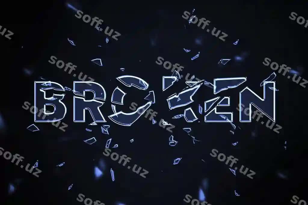 Gloriya steklyannogo teksta effekti | Smashed glass text effect