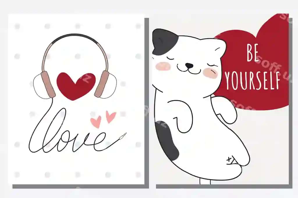 Chiziq chiroyli hayvonlar to'plami mushuk bosh ovoz illustratsiyasi bolalar chiroyli | Flat cute animal collection cat head sound illustration kids cute