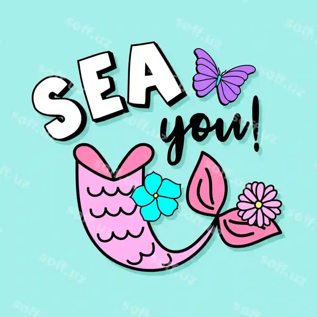 Buzmuncha tilagi dovonlar va gullar bilan | Mermaid tail with butterflies flowers