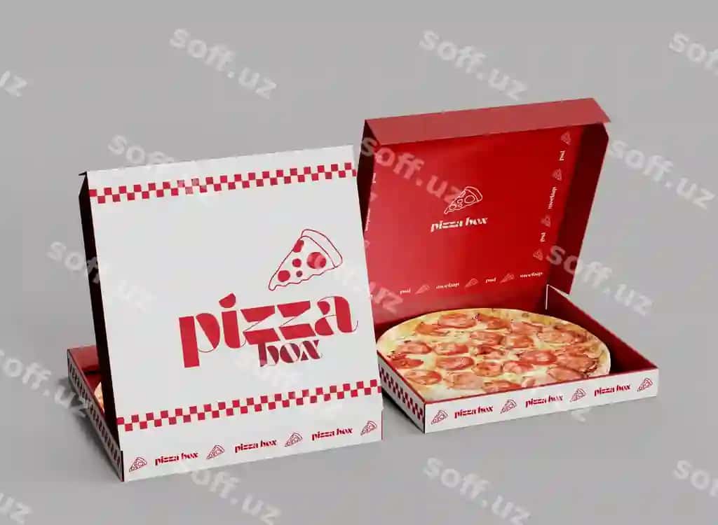 Pizza quticha namunasi | Pizza box mockup