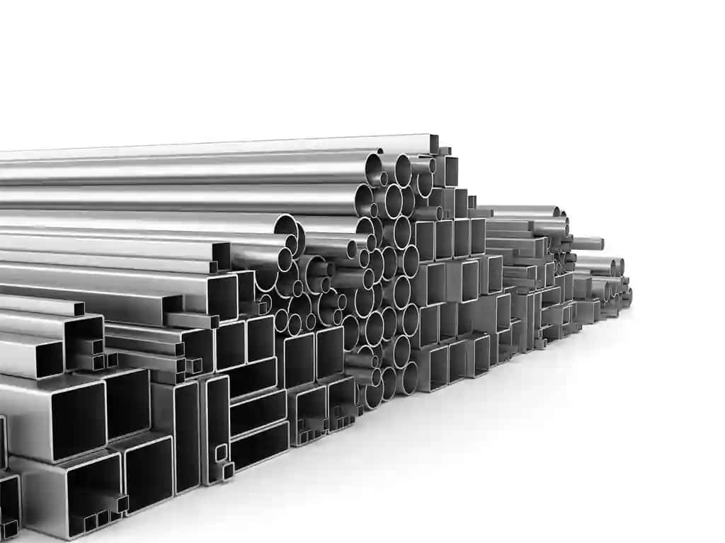 Prokat metall buyumlar zanglamaydigan po'latdan 3D tasvir | Rolled metal products stainless steel 3d illustration