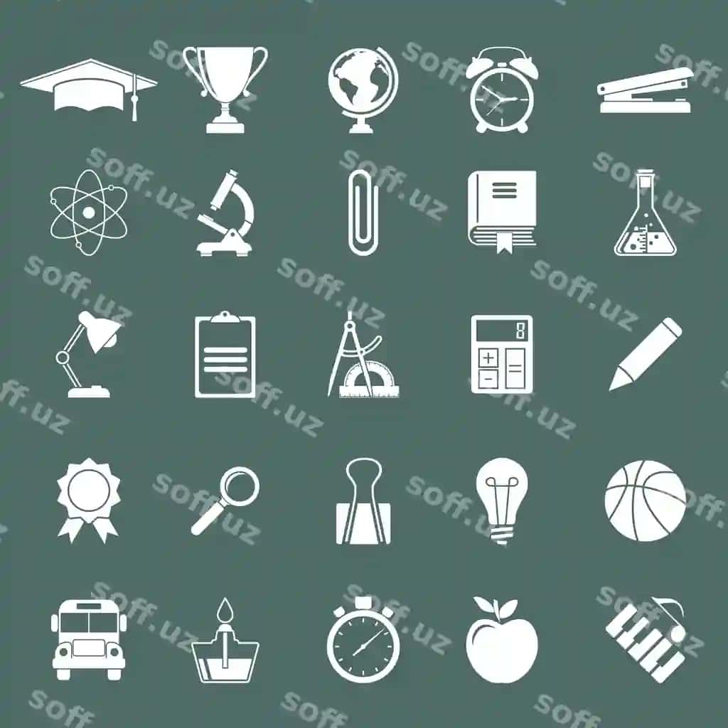 Ta'lim ikonkalar vektori | Education icons vector