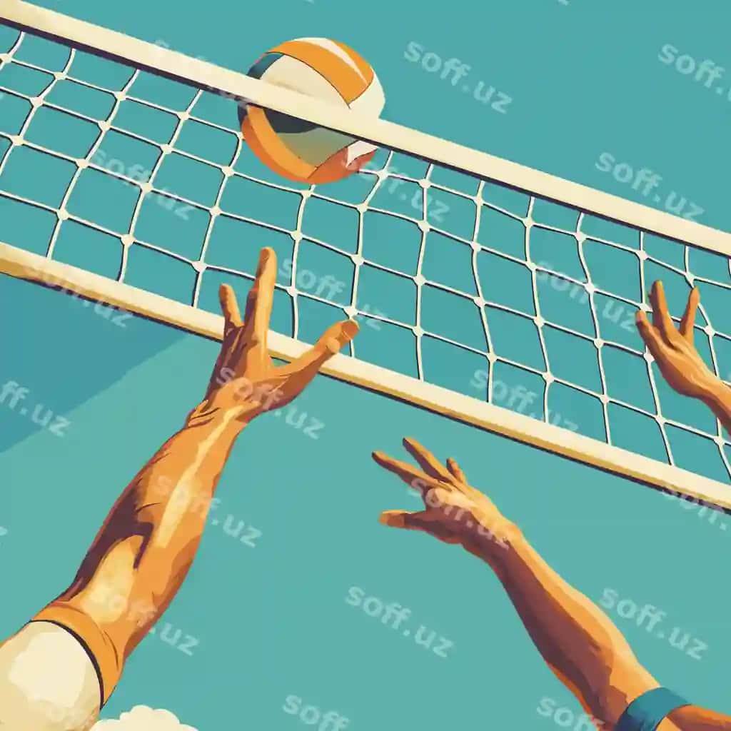 Dinamik volleybol suyak harakati sportchilarining harakatlanishi vektor illustratsiyasi | Dynamic volleyball spike action athletes motion vector illustration