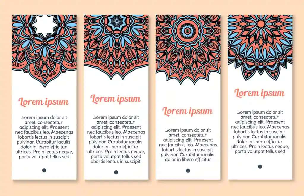 Paisley naqshli bezak vektor bannerlari to'plami | Paisley pattern ornament vector banners set