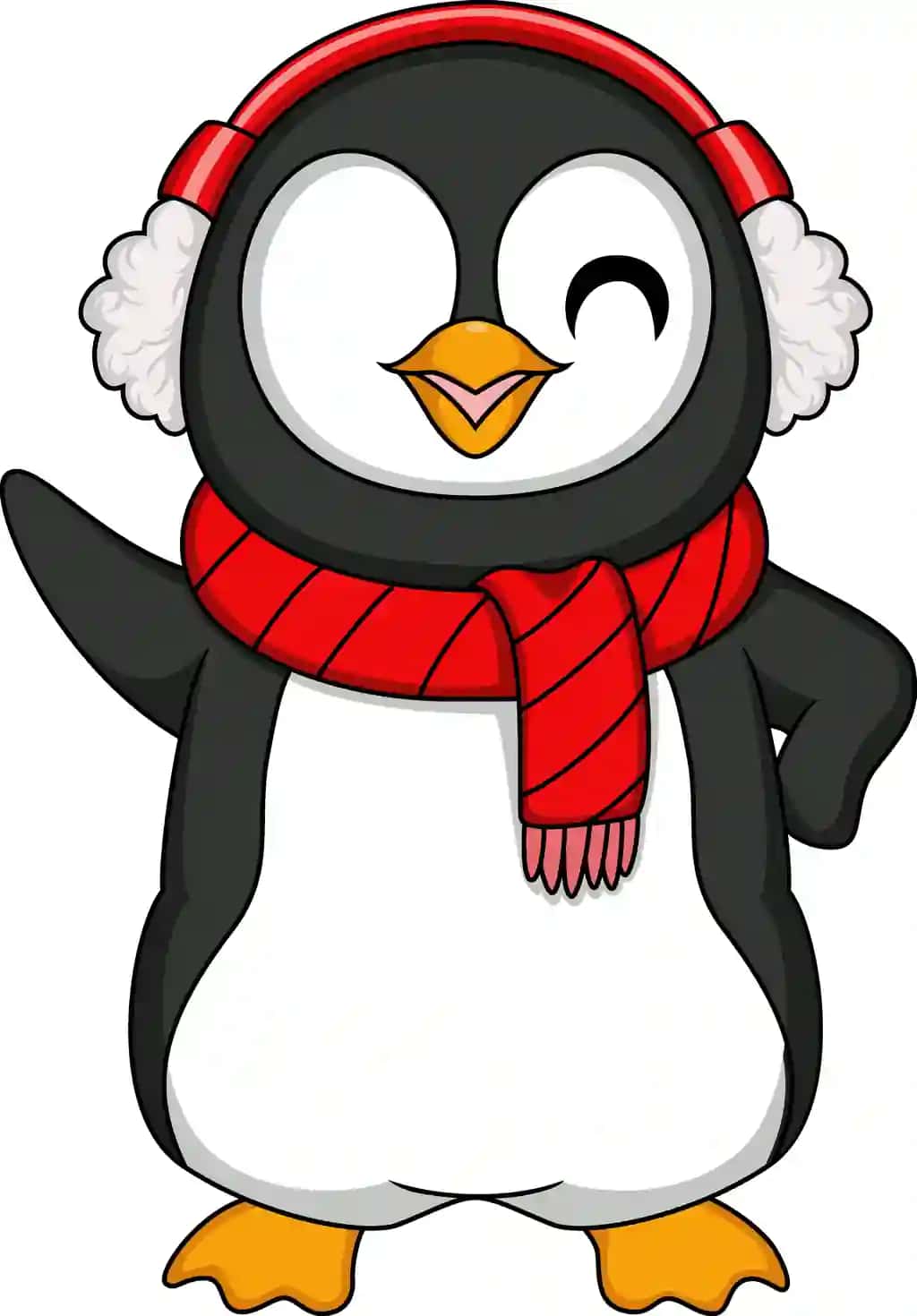 Quloqchali sharfli yoqimli pingvin multfilmi | Cute penguin cartoon with earmuffs scarf