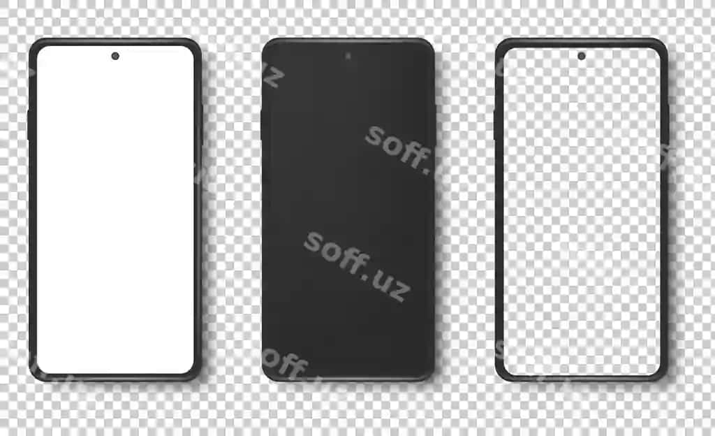 Haqiqiy vektor to'plami yangi avlod maketi va qora smartfon | Realistic vector set mockup new generation plus smart phone black