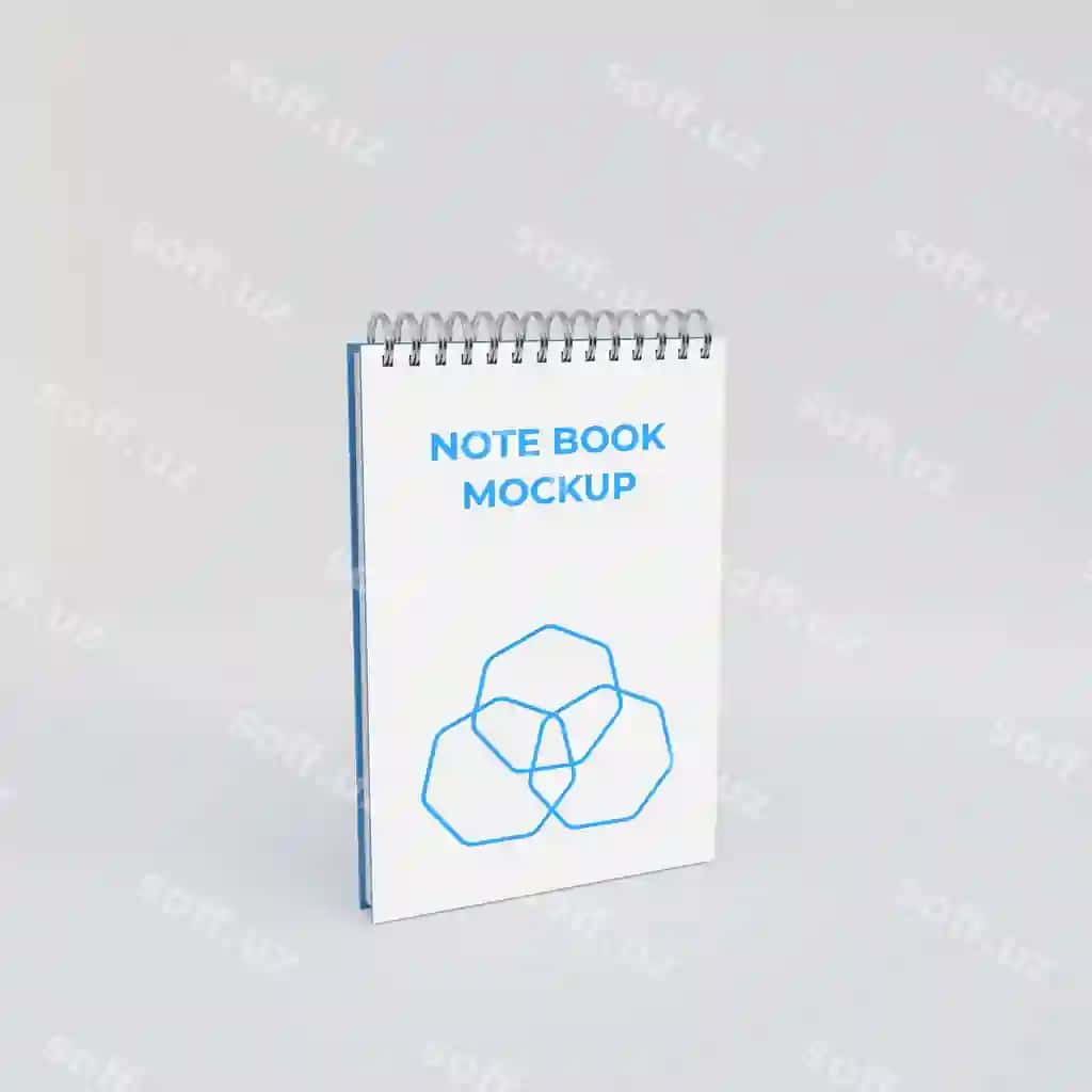 Stol konsepsiyasi halqali daftar modeli | Desk concept ringed notebook mockup