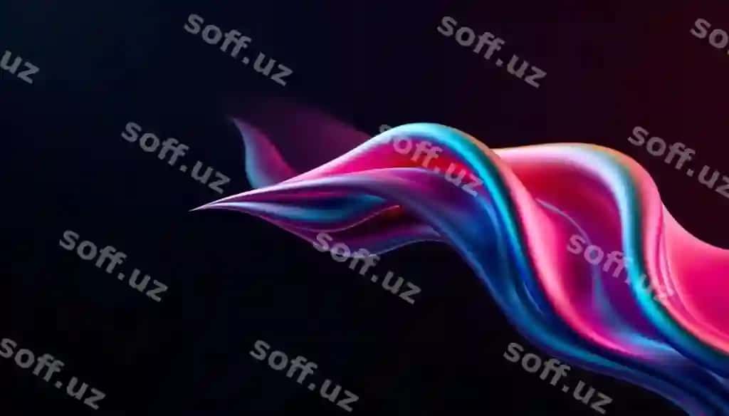 Mavhum rangli to'lqin fon qora fon | Abstract colorful wave background black background
