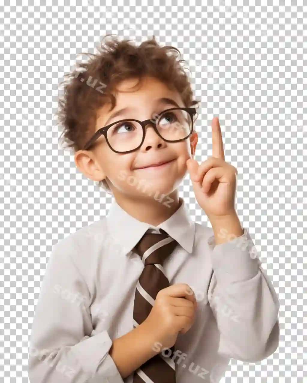 Aqlli bolada izolyatsiya qilingan shaffof fon g'oyasi bor | Smart kid have idea isolated transparent background
