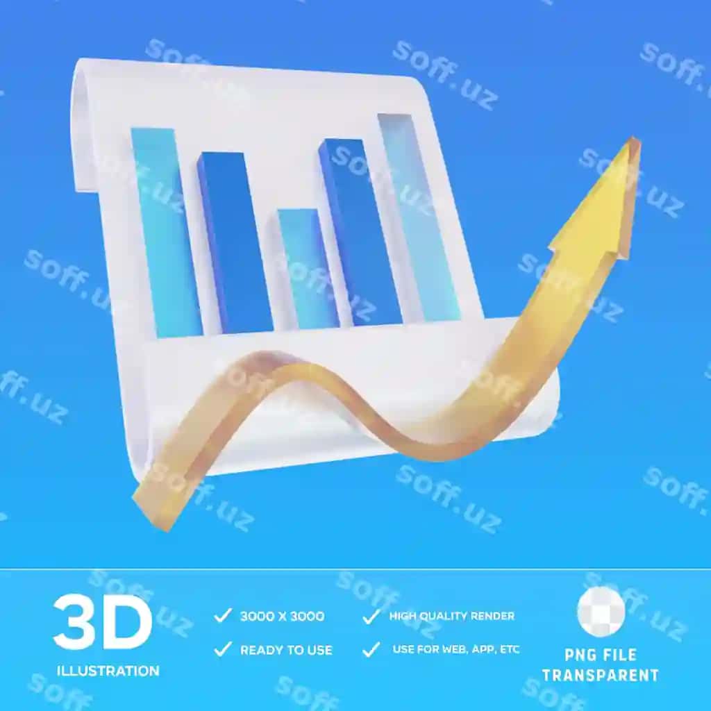 Psd o'sish hisoboti 3d illustratsiya | Psd growth report 3d illustration
