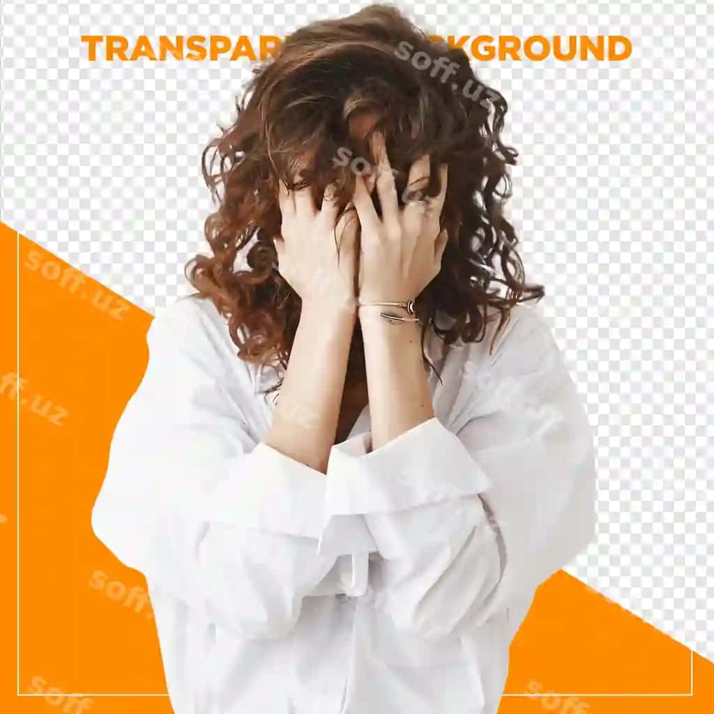 Ayol qo'llar yuzini qoplaydi, so'ng'irmoqli va hafa. | Woman with hands covering her face embarrassed sad