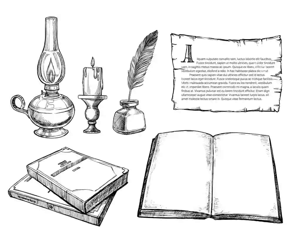 Retro yozish aksessuarlari komplekti | Retro writing accessories set