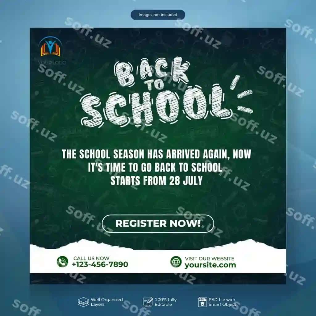 Psd back school social media post design template | Psd back school social media post design template