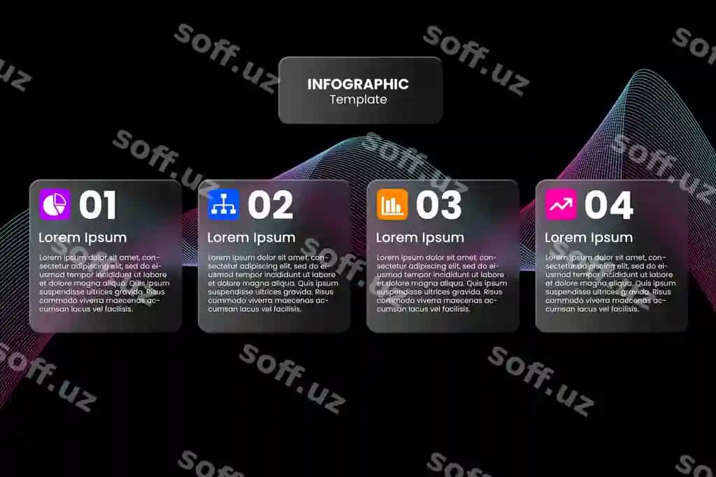 Glassmorphism infoqrafik shablon | Glassmorphism infographic template