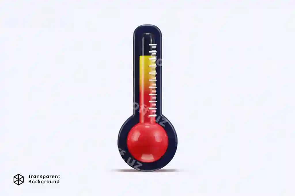 Termometr belgisi 3D renderlash vektor illyustratsiyasi | Thermometer icon 3d rendering vector illustration