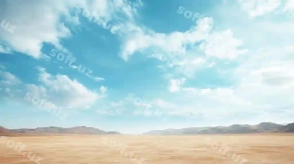 Keng cho'lon manzili dramatik bulutlar bilan | Vast desert landscape with dramatic clouds