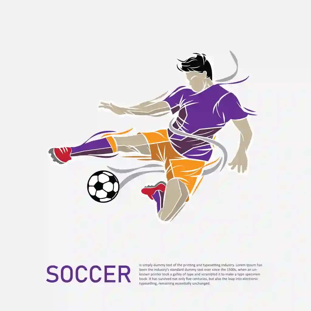 Futbolchi tayyor zarba to'pini ajratilgan vektor tasvirida dribling qilmoqda | Football player is dribbling ready kick ball isolated vector illustration
