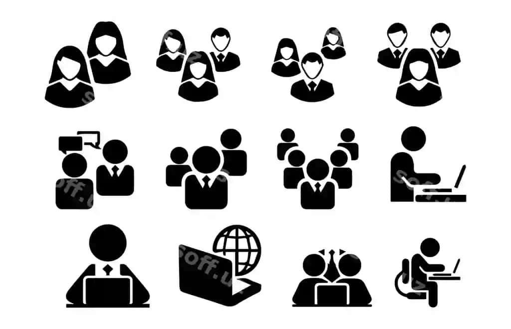 Ijtimoiy tarmoqlar ijodiy biznes echimlari bog'liq ikonlar to'plami veb ikon | Social media creative business solutions related icon setsweb icon