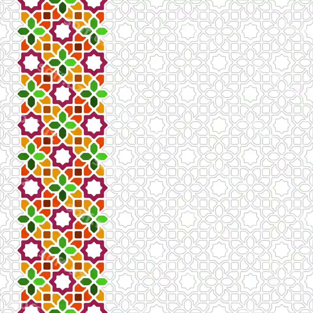Islom geometrik choksiz naqsh va kontur kombinatsiyasi | Islamic geometric seamless pattern with stroke combination